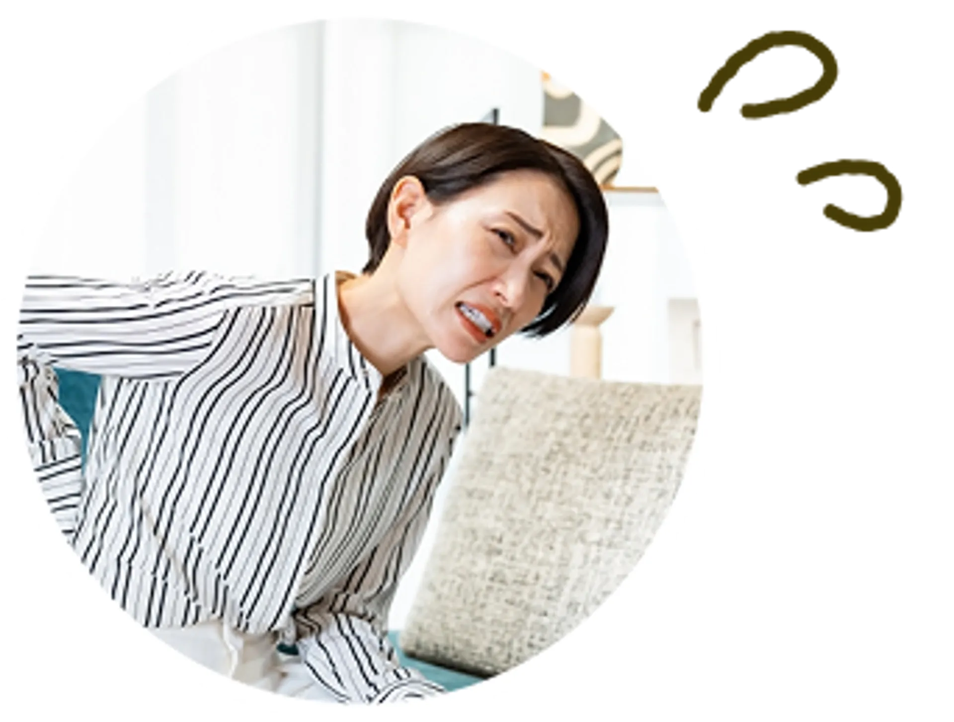 疲れてうつむく女性